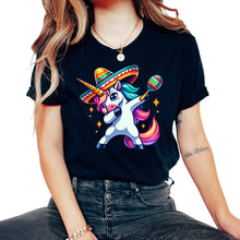 Load image into Gallery viewer, Unicorn Dab Dabing Sombrero Maracas Mexican Mexico Cinco De Mayo T - Unisex T-Shirt - Black