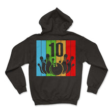 Load image into Gallery viewer, Children's Bowling Birthday 10 Bowling Theme 10th Birthday Outfit 10 - Hoodie - Black