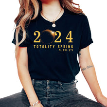 Load image into Gallery viewer, 2024 Totality Spring 4 08 24 Eclipse T Shirt - Unisex T-Shirt - Black