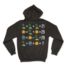 Load image into Gallery viewer, Math Shirt, Math Order Of Operation Palm Tree Sun Melting Snowflakes - Hoodie - Black