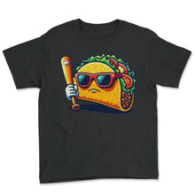 Load image into Gallery viewer, Taco Baseball Mexican Food Mexico Cinco De Mayo T Shirt - Youth Tee - Black