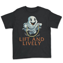 Load image into Gallery viewer, Gym Shirt, Lift And Lively Ghost Beads Jump Ropes Tee, Mardi Gras - Youth Tee - Black
