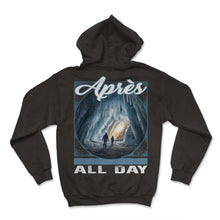 Load image into Gallery viewer, Apres All Day Ski Icy Crystal Cave Mountain Secret Frosty Floor Skier - Hoodie - Black