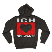Load image into Gallery viewer, Ich Heart Schwänze liebe Tails Fun Tail Birthday Gift - Hoodie - Black
