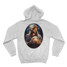 Load image into Gallery viewer, Jesus Snuggling Football Helmet T Shirt, Christian Sports Lover, Pop - Hoodie - White