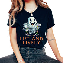 Load image into Gallery viewer, Gym Shirt, Lift And Lively Ghost Beads Jump Ropes Tee, Mardi Gras - Unisex T-Shirt - Black
