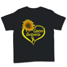 Load image into Gallery viewer, Sarcoma Cancer Awareness I Wear Yellow Ribbon Sunflower Heart Love