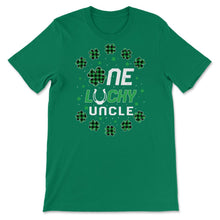 Load image into Gallery viewer, Funny St Patricks Day Gift for PreK Kinder One Lucky Uncle T Shirt - Unisex T-Shirt - Kelly Green