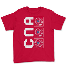Load image into Gallery viewer, CNA Sunflower 4th Of July T Shirt - Youth Tee - Red