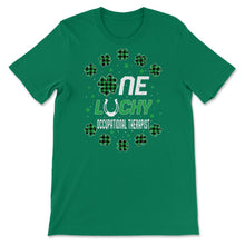Load image into Gallery viewer, Funny St Patricks Day Gift for PreK Kinder One Lucky Occupational - Unisex T-Shirt - Kelly Green