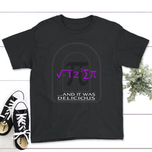 Load image into Gallery viewer, Pi Day Shirt, I Ate Sum Pi Equation, Math Teacher Gift, 3.14 Math - Youth Tee - Black