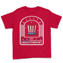 Load image into Gallery viewer, 4th Of July Shirt, Little Mr. Independent USA Flag Hat Independence - Youth Tee - Red