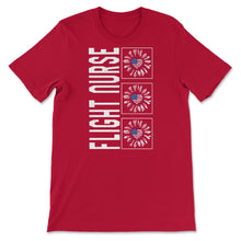 Load image into Gallery viewer, Flight Nurse Sunflower 4th Of July T Shirt - Unisex T-Shirt - Red