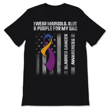 Load image into Gallery viewer, Bladder Cancer Awareness I Wear Marigold Blue And Purple Ribbon
