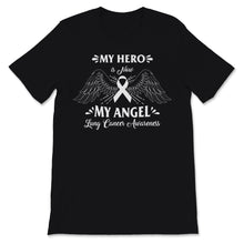 Load image into Gallery viewer, Lung Cancer Awareness My Hero Is Now My Angel White Ribbon