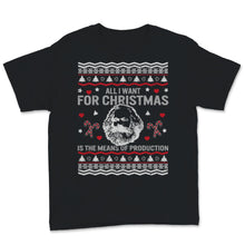 Load image into Gallery viewer, Karl Marx Christmas Red Ugly Sweater All I Want For Xmas Is The Means