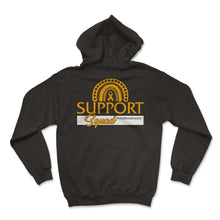 Load image into Gallery viewer, Childhood Cancer Awareness Shirt, Support Squad Gold Ribbon Rainbow - Hoodie - Black