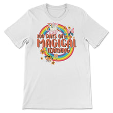 Load image into Gallery viewer, 100 Days Of Magical Learning, Funny 100 Days Unicorn Tee, teacher And