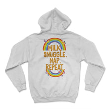 Load image into Gallery viewer, Napping Shirt, Milk Snuggle Nap Repeat, Funny Napping Lover Lazy Gift - Hoodie - White