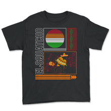 Load image into Gallery viewer, Cinco De Mayo Shirt, El-Squatcho Bigfoot Sasquatch Down To Fiesta, - Youth Tee - Black