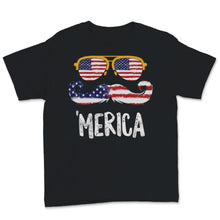 Load image into Gallery viewer, Merica Sunglasses America USA Flag Mustache 4th of July Celebration
