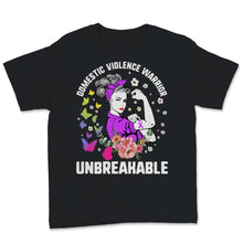 Load image into Gallery viewer, Domestic Violence Warrior Unbreakable Awareness Purple Ribbon Warrior