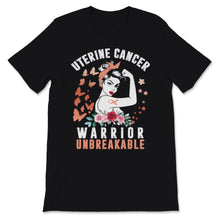 Load image into Gallery viewer, Uterine Cancer Awareness Warrior Unbreakable Strong Woman Peach