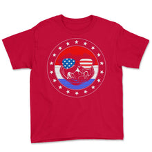 Load image into Gallery viewer, 4th Of July Shirt, English Bulldog Sunglasses Dog Lover Independence - Youth Tee - Red