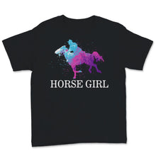 Load image into Gallery viewer, Horse Girl I Love My Horses Racing Riding Equestrian Watercolor Pink