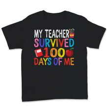 Load image into Gallery viewer, 100 Days Of School Shirt For Students My Teacher Survived 100 Days Of