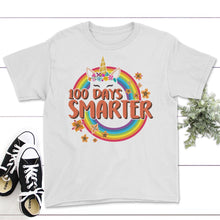 Load image into Gallery viewer, 100 Days Smarter, Funny 100 Days School Unicorn Tee, Teacher And