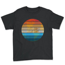 Load image into Gallery viewer, Earth Day Everyday Vintage Planet Pine Tree Green Preserve - Youth Tee - Black