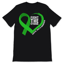 Load image into Gallery viewer, Fight The Stigma Mental Health Disease Awareness Green Heart Ribbon