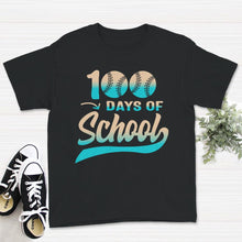Load image into Gallery viewer, 100 Days Of School, Funny 100 Days Baseball Tee, Teacher And Student