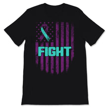 Load image into Gallery viewer, Suicide Prevention Awareness Fight USA American Flag Teal & Purple