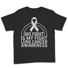 Load image into Gallery viewer, His Fight Is My Fight, Lung Cancer Awareness Shirt, Lung Cancer White