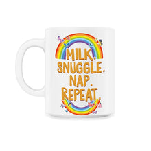 Load image into Gallery viewer, Napping Shirt, Milk Snuggle Nap Repeat, Funny Napping Lover Lazy Gift - 11oz Mug - White