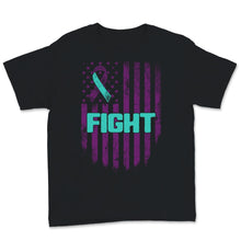 Load image into Gallery viewer, Suicide Prevention Awareness Fight USA American Flag Teal & Purple