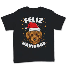 Load image into Gallery viewer, Feliz Navidood Goldendoodle Labradoodle Christmas Lights Santa Hat