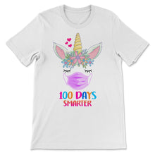 Load image into Gallery viewer, 100th Day Of School Shirt For Girls 100 Days Smarter Cute Unicorn