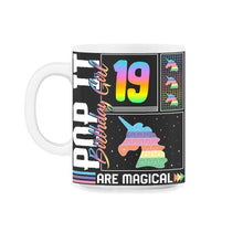 Load image into Gallery viewer, 19th Birthday Girl Unicorn Cute Tee, Pop Birthday Party Theme Costume - 11oz Mug - Black on White