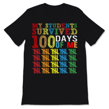 Load image into Gallery viewer, 100 Days Of School Shirt For Virtual Teacher My Students Survived 100