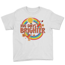 Load image into Gallery viewer, 100 Days Brighter, Funny 100 Days Light Bulb Tee, Teacher And Student