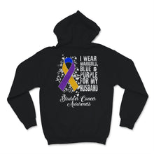 Load image into Gallery viewer, Bladder Cancer Awareness I Wear Marigold Blue And Purple Ribbon For