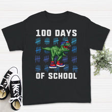Load image into Gallery viewer, 100 Days Of School Shirt, 100 Days Of School Dinosaur T-Rex Tee,