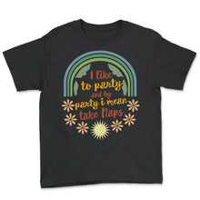 Load image into Gallery viewer, Napping Shirt, I Like To Party By Take Naps, Funny Vintage Rainbow - Youth Tee - Black