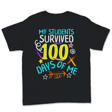 Load image into Gallery viewer, 100 Days Of School Shirt For Virtual Teacher My Students Survived 100