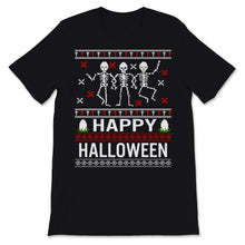 Load image into Gallery viewer, Funny Ugly Sweater Happy Halloween Costume Dancing Skeletons Witch