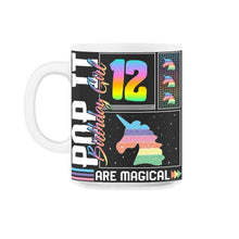 Load image into Gallery viewer, 12th Birthday Girl Unicorn Cute Tee, Pop Birthday Party Theme Costume - 11oz Mug - Black on White