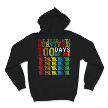 Load image into Gallery viewer, 100 Days Of School Shirt For Virtual Teacher My Students Survived 100